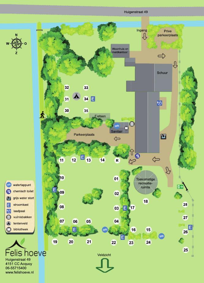 Plattegrond van minicamping felis hoeve