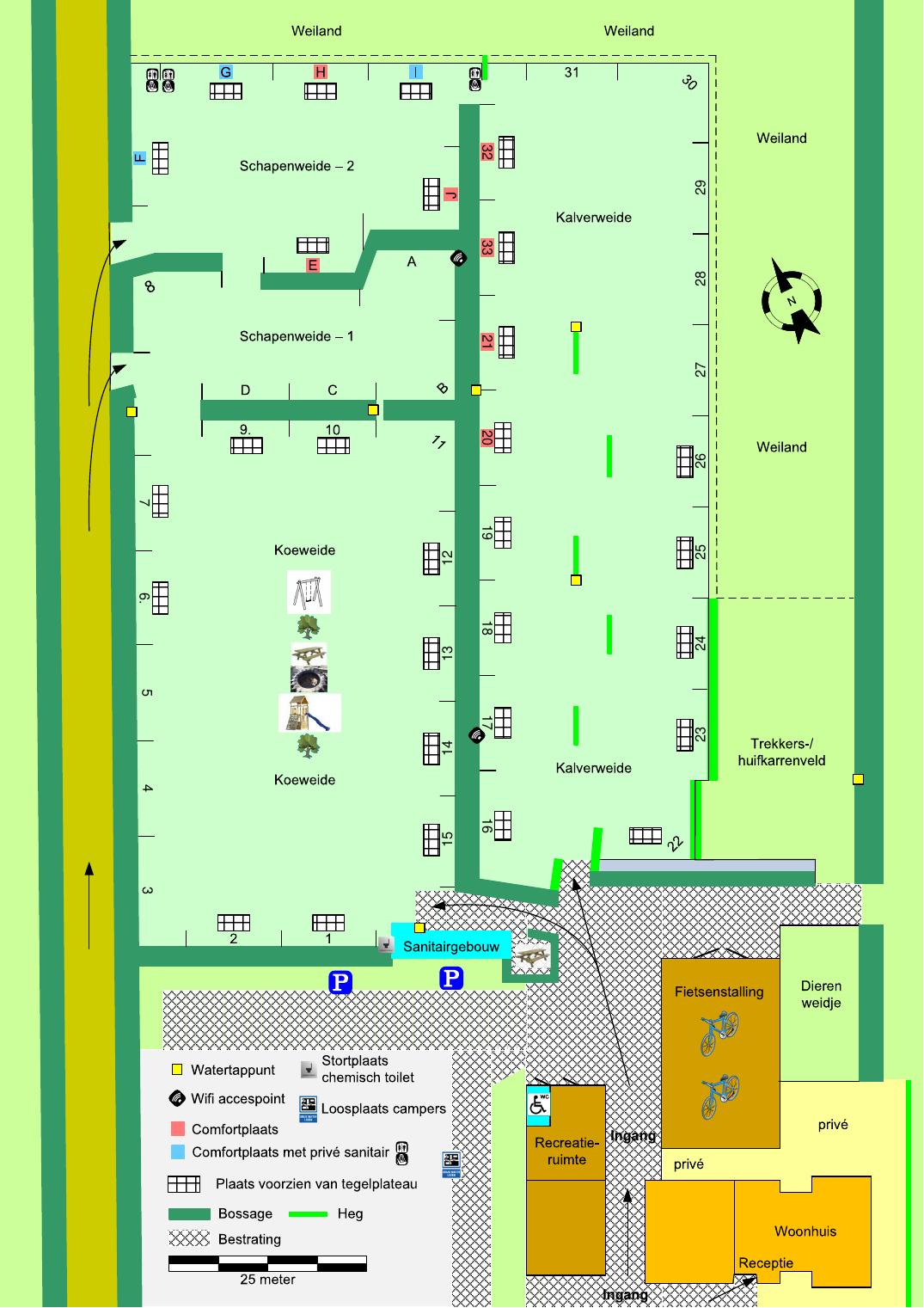 Plattegrond van minicamping boerdam
