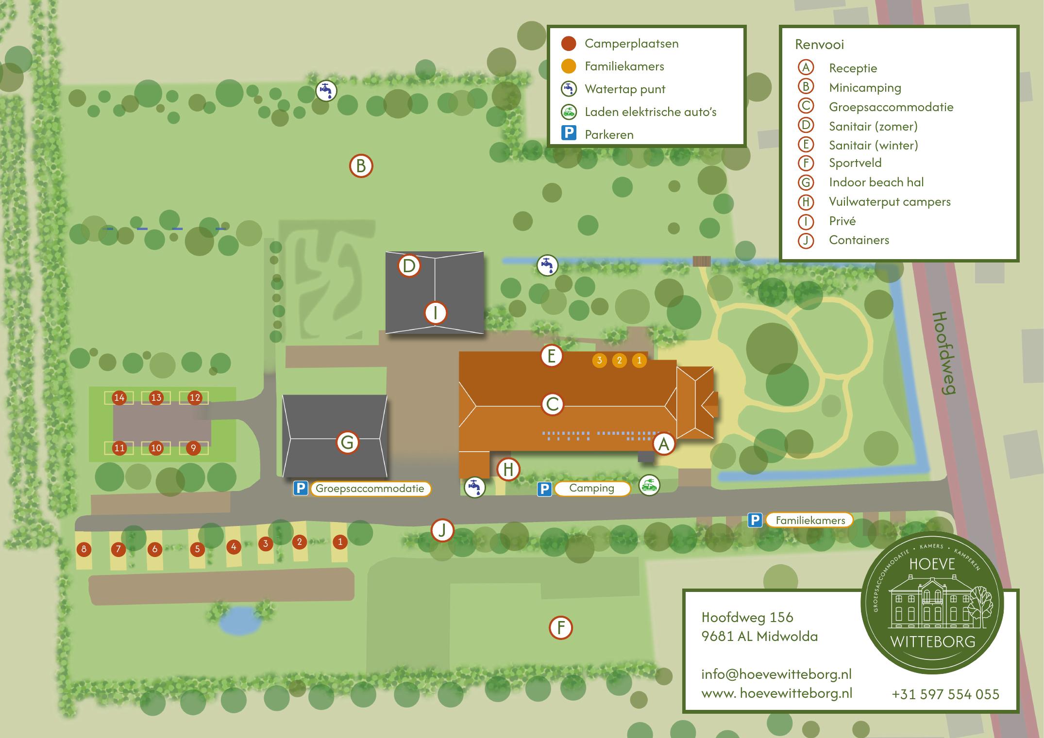 Plattegrond van camping hoeve witteborg